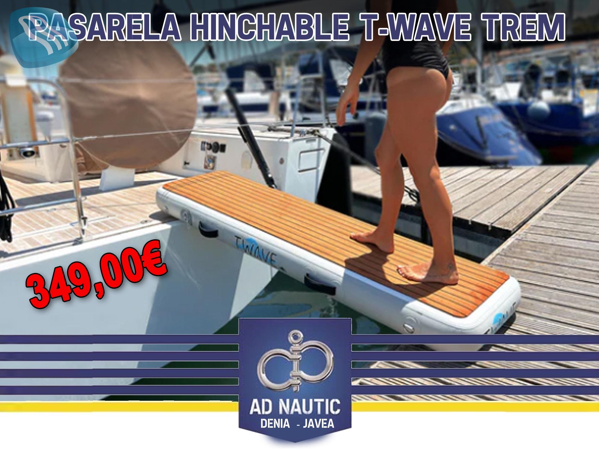 Pasarela hinchable T-Wave Trem 2m